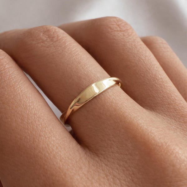 Liquid Gold Draped Ring, 18k Goldplated Molten Ribbon Stackable Modern Minimalist Gift for Her
