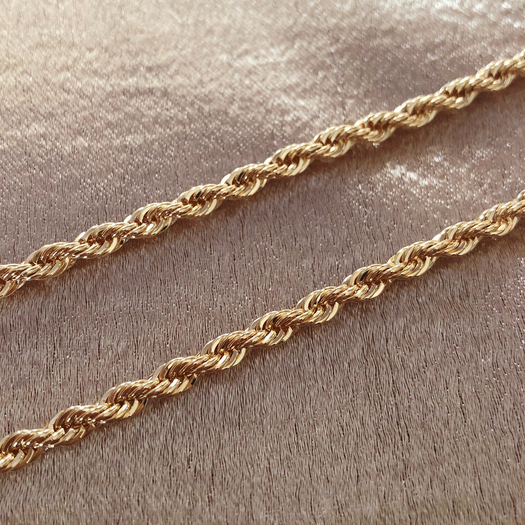 Twisted Rope Gold Chain Necklace, Classic Spiral Chunky
