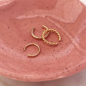 Dainty Gold Twisted Ear Cuff, Non Pierced Ear Hugger, Boho Aztec Simple Faux Piercing Earcuff for Cartilage image 3