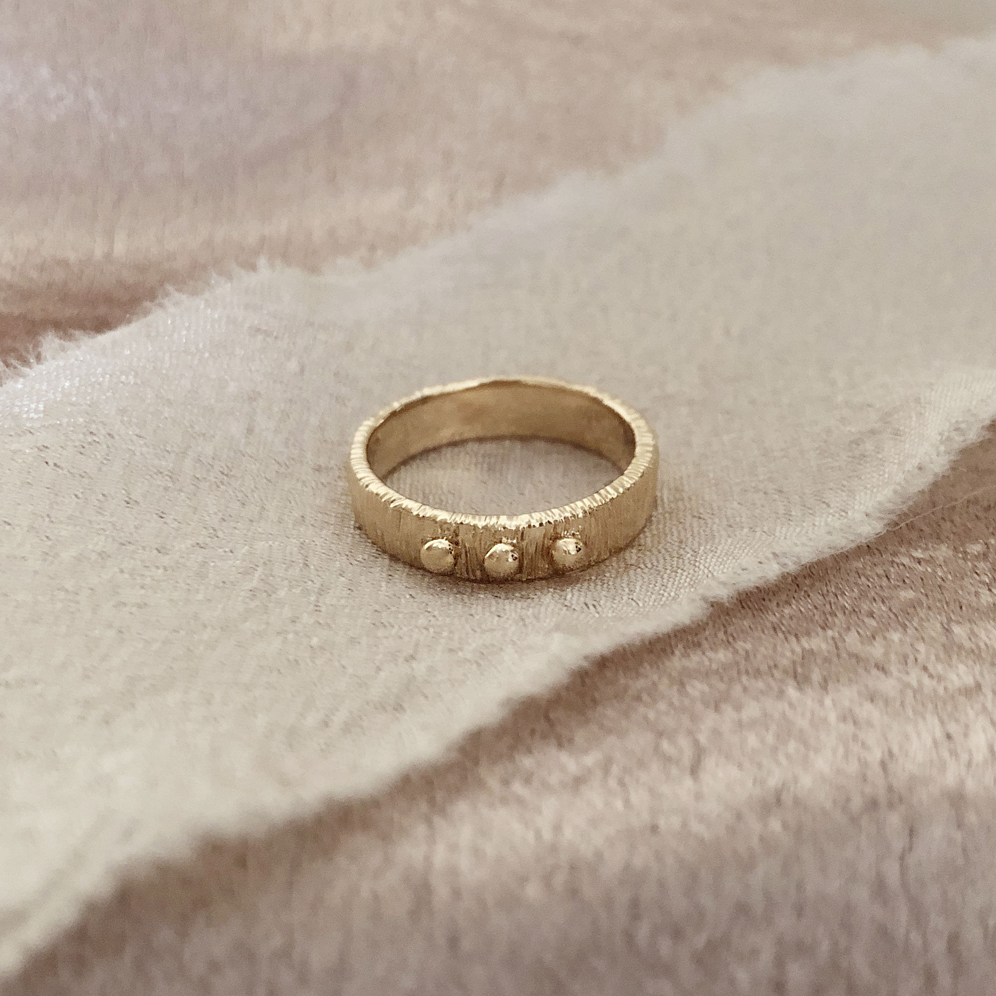 Textured Gold Band Ring Stackable Simple Thick Gold Ring for Etsy