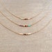 Rose Gold Dainty Beaded Necklace, Boho Delicate Minimalist Jewelry Short Layering Necklace, Colorful Simple Minimal Bridesmaids Gift 