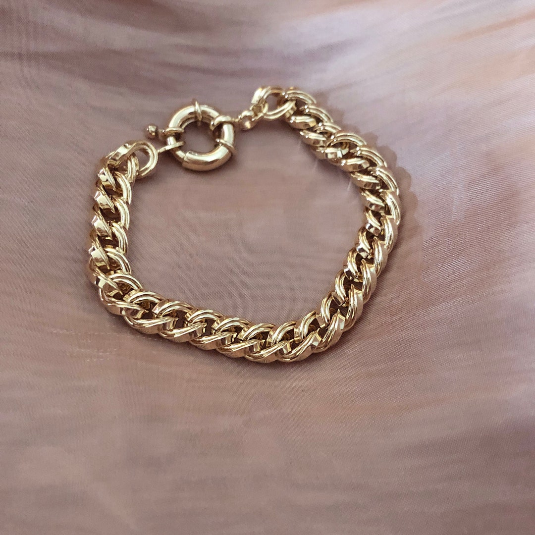 thick flat & oval chain bracelet 約23cm thick flat & oval chain bracelet 約23cm