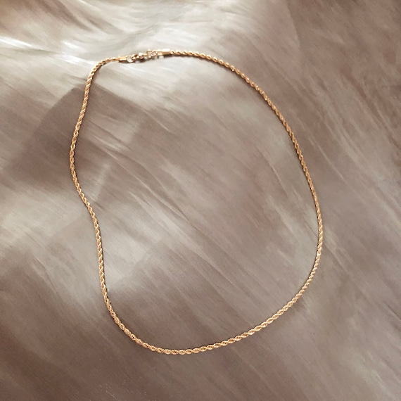 Buy Dainty Twisted Gold Rope Chain Necklace, Thin Retro Spiral