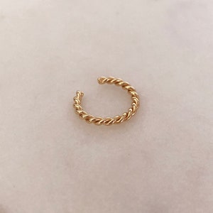 Dainty Gold Twisted Ear Cuff, Non Pierced Ear Hugger, Boho Aztec Simple Faux Piercing Earcuff for Cartilage image 7