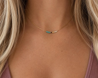 Minimalist Gold Delicate Necklace with Tiny Beads, Dainty Thin Short Layering Necklace, Colorful & Simple Beaded Boho Gift for Her