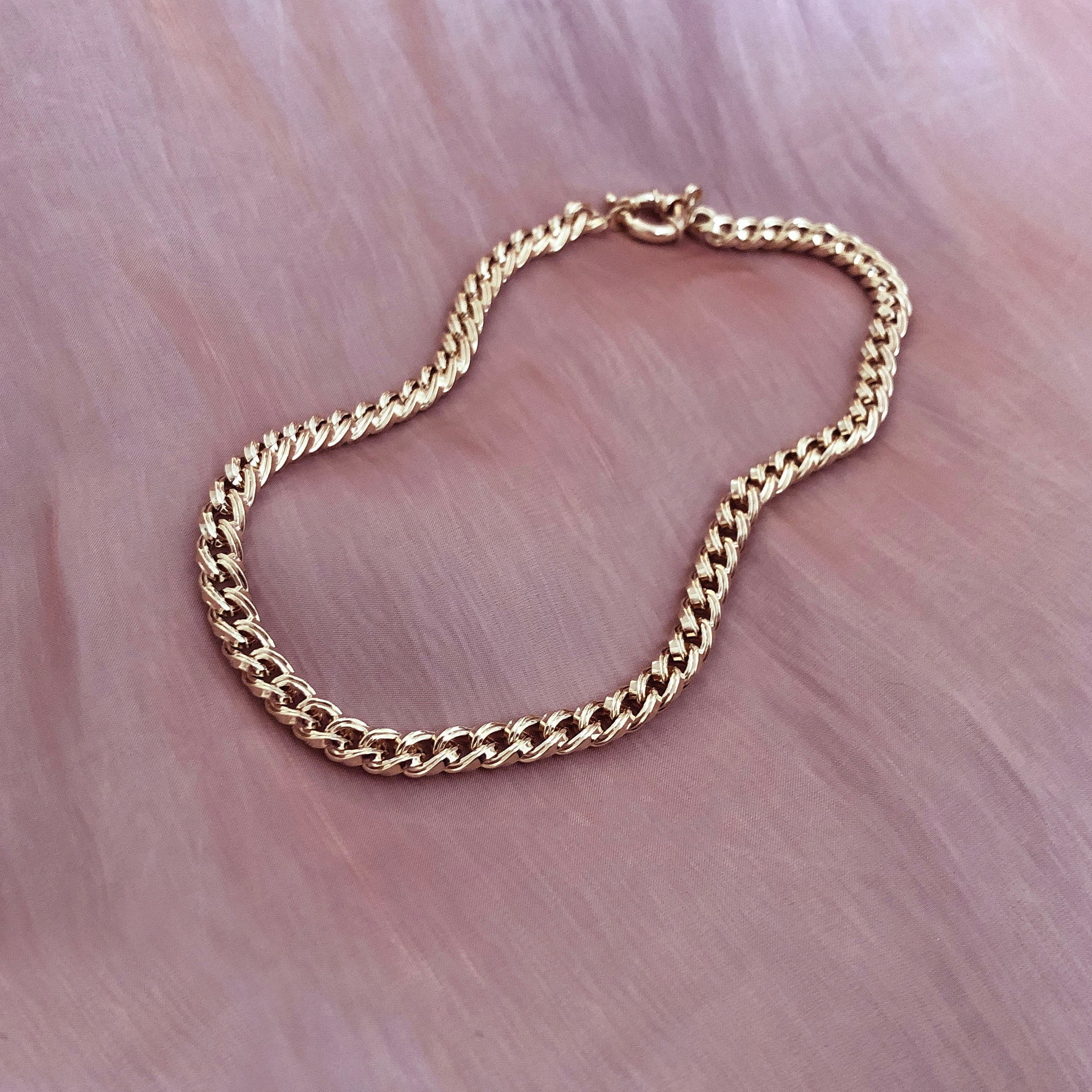 Oval Chunky Gold Chain Necklace, Thick Bold Classic Chain
