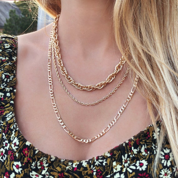 ◆VINTAGE HOLLYWOOD◆ Twist Chain Necklace VH24NNNE173M Vintage Yellow Gold Chain | Era Design Vancouver Canada