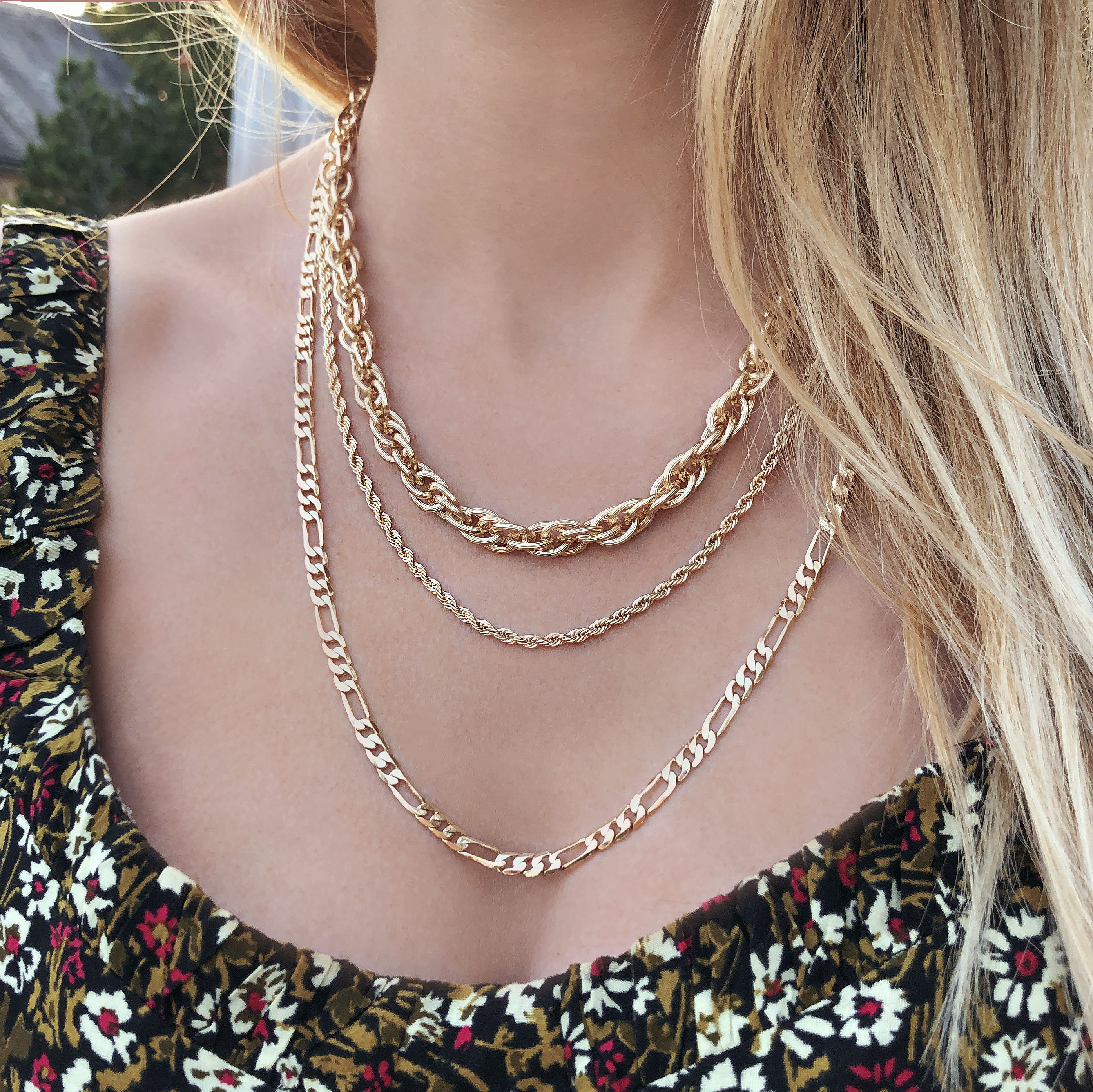 アクセサリー vintage double rope design necklace Twisted Gold Rope Chain Necklace, Retro Spiral Classic Thick