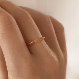 Liquid Gold Draped Ring, Ribbon Stackable Modern Everyday Ring for Her, Minimalist Band Stacking Ring Gift for Her image 2
