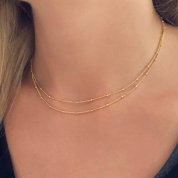 Lumen Stylish Golden Drop Bar Double Chain Necklace for Women and Girls at  Rs 195/piece | Chain Necklace in New Delhi | ID: 25974730088