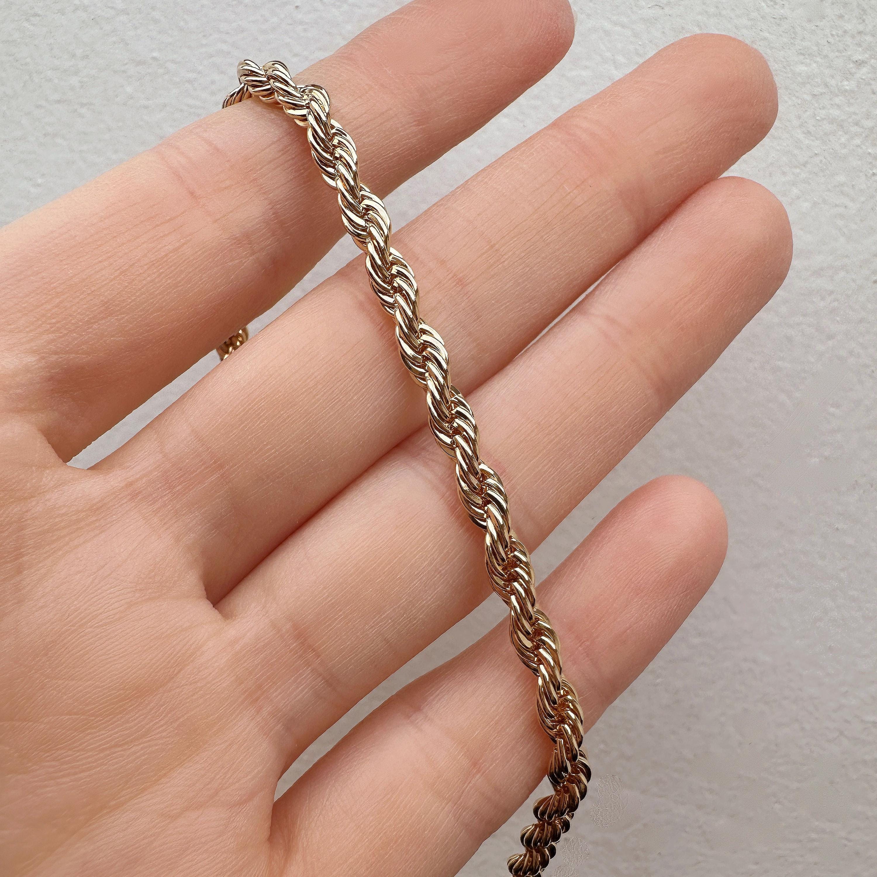 ツイストゴールドロープチェーンネックレス、レトロなスパイラル