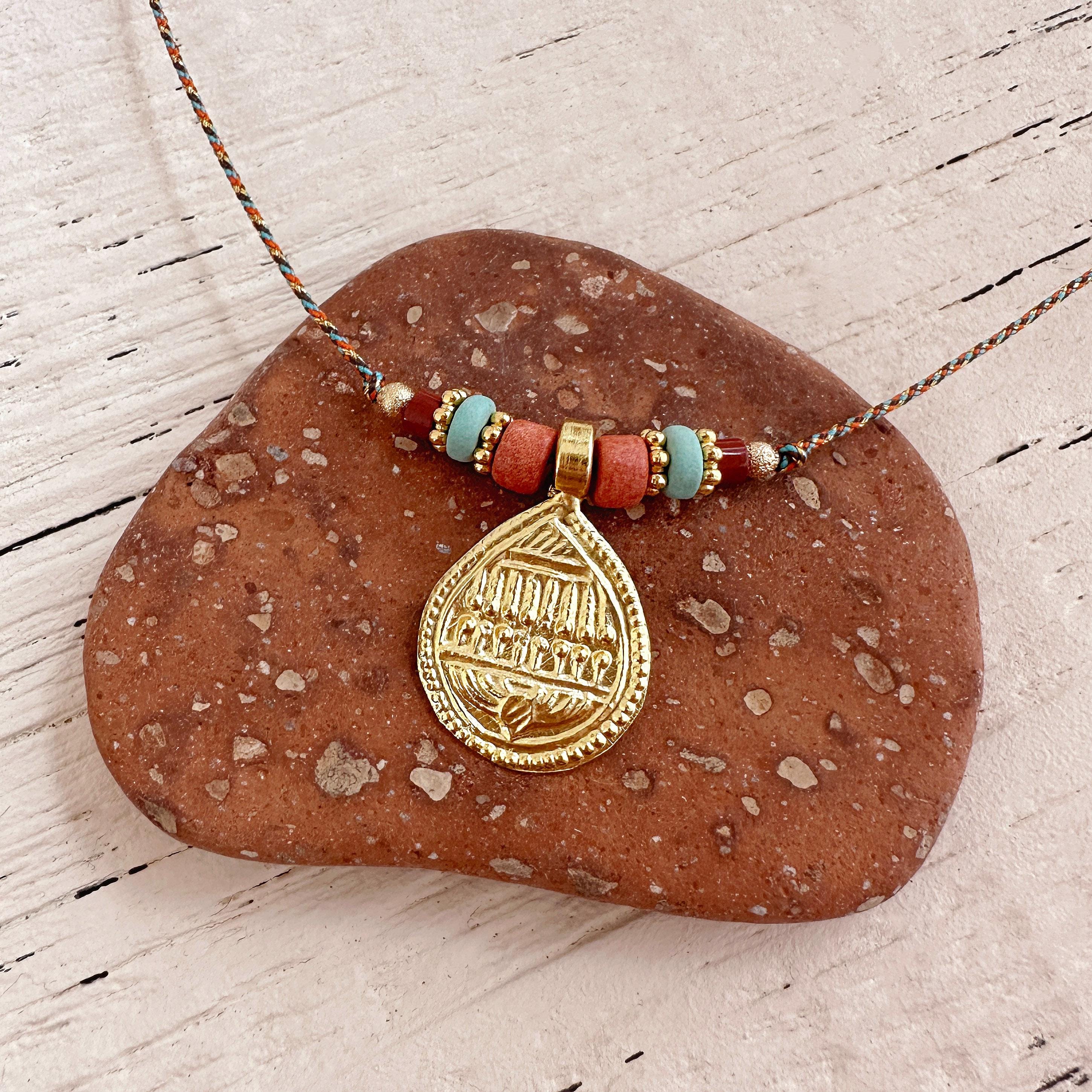 Collier En Raku Céramique TAMA Pendentif Perle Ronde Bijoux - France
