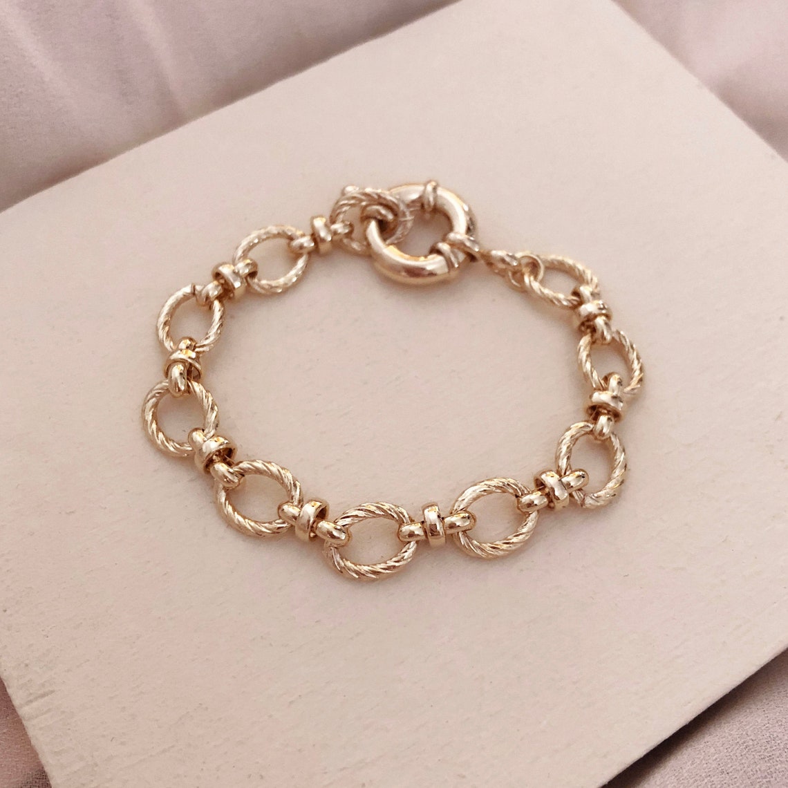 Chunky Gold Chain Bracelet Thick Large Oval Link Bracelet Etsy