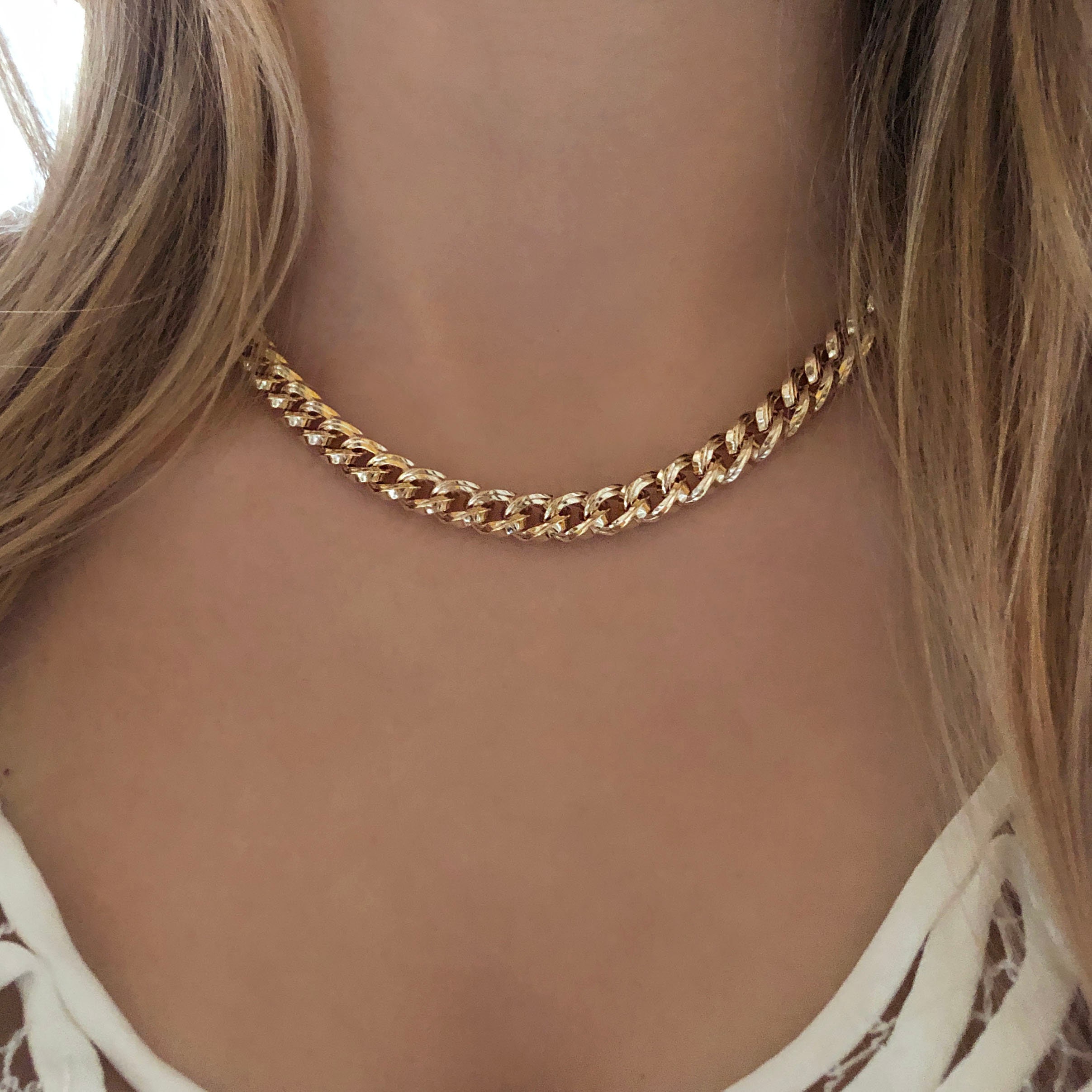 ★VINTAGE HOLLYWOOD★ Square Bold Chain Necklace VINTAGE HOLLYWOOD】Square Bold Chain Necklace