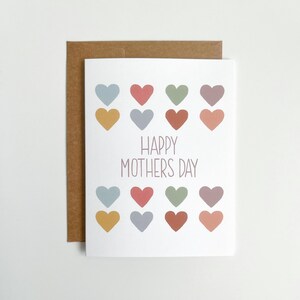 Tarjeta imprimible para el Día de la Madre, tarjeta digital de corazones con descarga instantánea, regalo de cumpleaños "Amo a mi mamá", impresión en casa, diseño de corazones coloridos, para niños