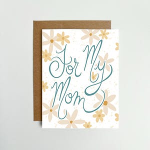 Carte de fête des mères imprimable, téléchargement numérique instantané, carte de lettrage à la main pour maman, cadeau pour maman d'un enfant, carte florale, impression à la maison
