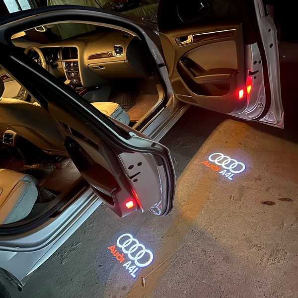 2X Car LED Door Light Projectors Logo Puddle Courtesy For All Audi ---Nanoglass technology image will Remain Ultra Bright And NEVER FADE!