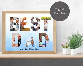 Regalo fotográfico personalizado para el Día del Padre: Plantilla de Canva (Descarga digital)