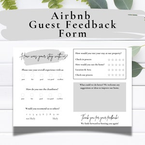 Feedbackformulier voor Airbnb-gasten | Feedbackreactiekaart | 6 x 4 | Airbnb| VRBO | Hotel | Vakantiewoning