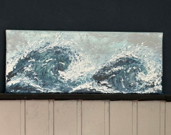 Peinture de bruit de mer toile peinte à la main vagues acryliques océan mer original unique