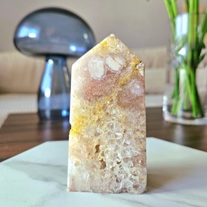 Druzy Pink Amethyst Flower Agate Tower