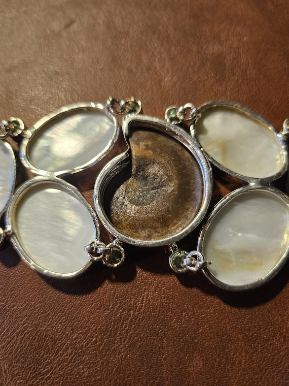 ABALONE, TOPAZ and AMMONITE Fossil Set in Sterlin… - image 4