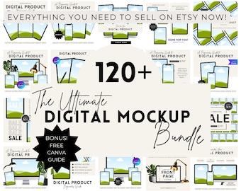 ETSY LISTING TEMPLATE, Sell on Etsy, Digital Product Mockup, Canva Mockup Templates, Canva Listing Templates, Mockup Bundle, Digital Product