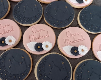 Eid Mubarak | Eid Mubarak | Umrah Mubarak | Muslim Holiday | Golden Cookies | Personalized | Mosque | Five-Pointed Star (min. 10)