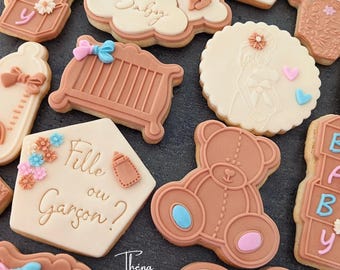 Gender Reveal | Baby Shower | Baby Gender Reveal | Baby Shower | Guest Favors | Personalized Cookies | Decorated Cookies (min. 10 cookies)
