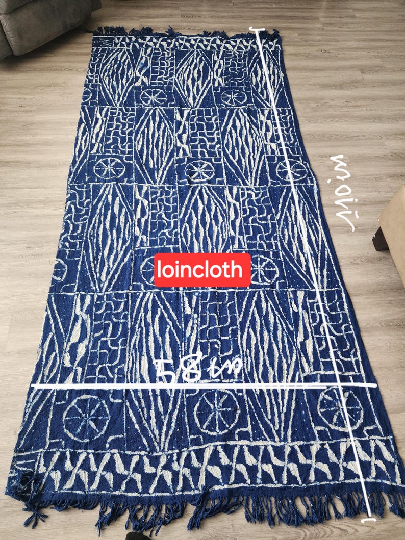 Authentic Bamileke Ndop Fabric | Handwoven Cotton Indigo Dye | Washable Royal Textile | Cameroon bild 4