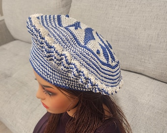 Traditional Toghu Bamenda Hat Handwoven | Bamileke African Costume Cap | Cameroon Heritage Unisex