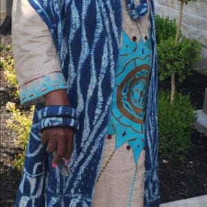 Authentic Bamileke Ndop Scarf | Handwoven Cotton Indigo Dye | African Heritage Wrap | Unisex immagine 19