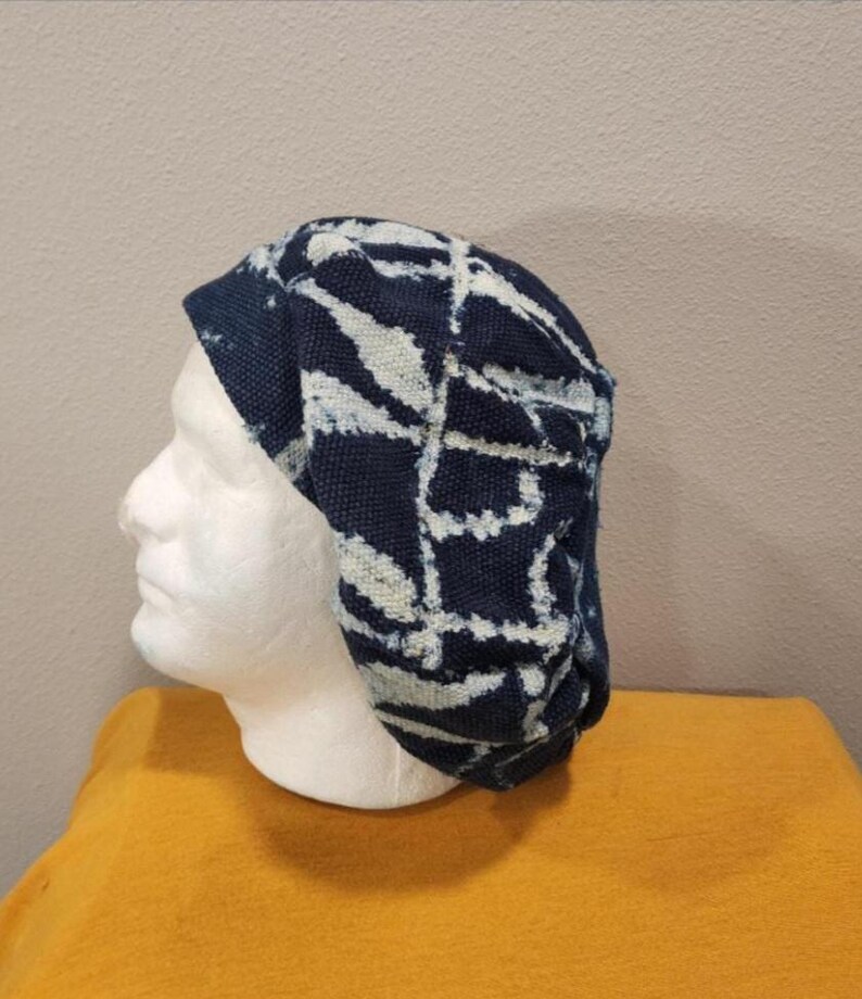 Authentic Bamileke Ndop Scarf | Handwoven Cotton Indigo Dye | African Heritage Wrap | Unisex immagine 13