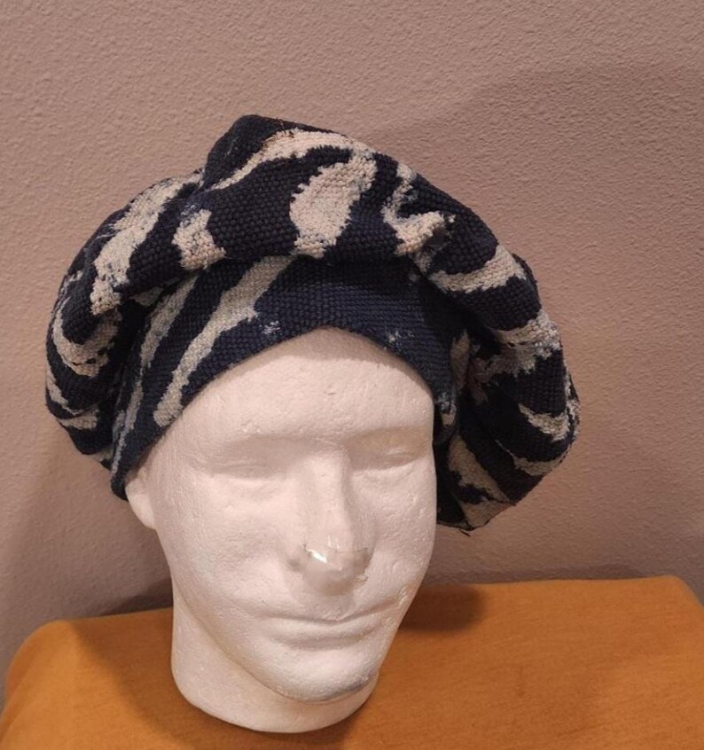 Authentic Bamileke Ndop Scarf | Handwoven Cotton Indigo Dye | African Heritage Wrap | Unisex immagine 15