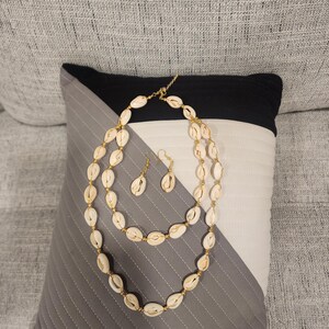 Cowrie Shell Necklace Handmade | African Brass Chain Adjustable | Bamileke Heritage Jewelry image 6