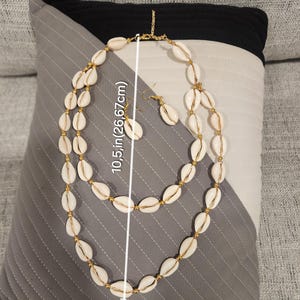 Cowrie Shell Necklace Handmade | African Brass Chain Adjustable | Bamileke Heritage Jewelry image 4