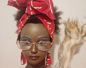 Handmade Wired Headwrap: Boho African Print Cotton Turban