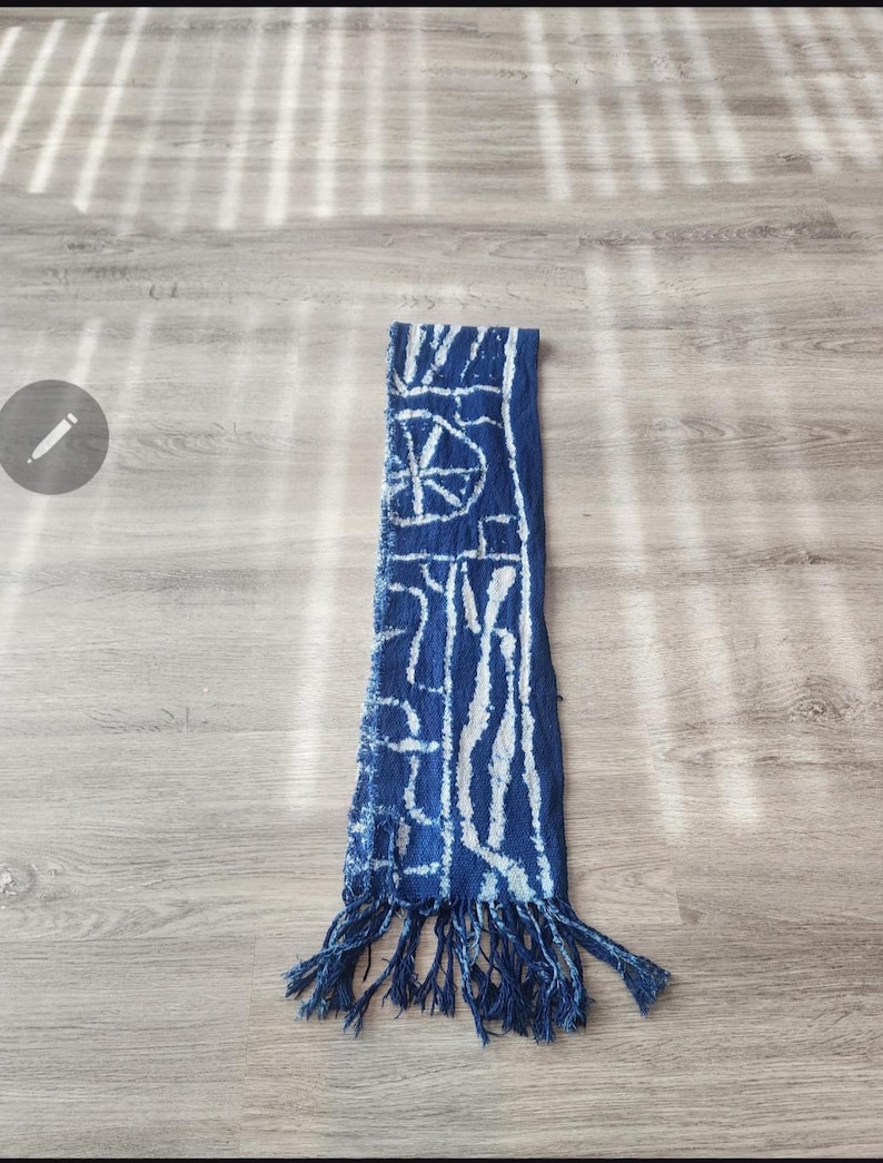 Authentic Bamileke Ndop Fabric | Handwoven Cotton Indigo Dye | Washable Royal Textile | Cameroon bild 7