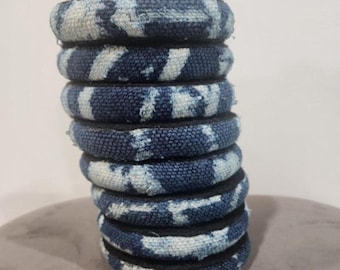 Bamileke Ndop Cloth Bangle: Handwoven African Bracelet