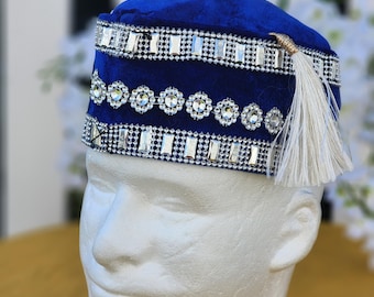 Traditional Velvet Ichie Ozo Cap: Igbo Nigerian Hat, Royal Tassel/handmade cap