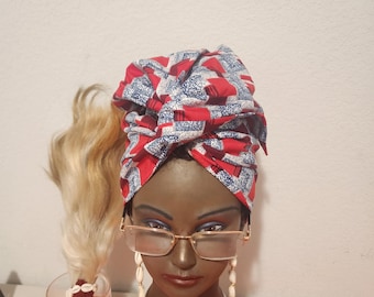 Handmade Wired Turban: Floral Cotton Boho Headwrap
