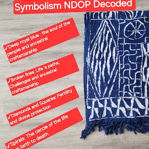 Authentic Bamileke Ndop Fabric | Handwoven Cotton Indigo Dye | Washable Royal Textile | Cameroon bild 3