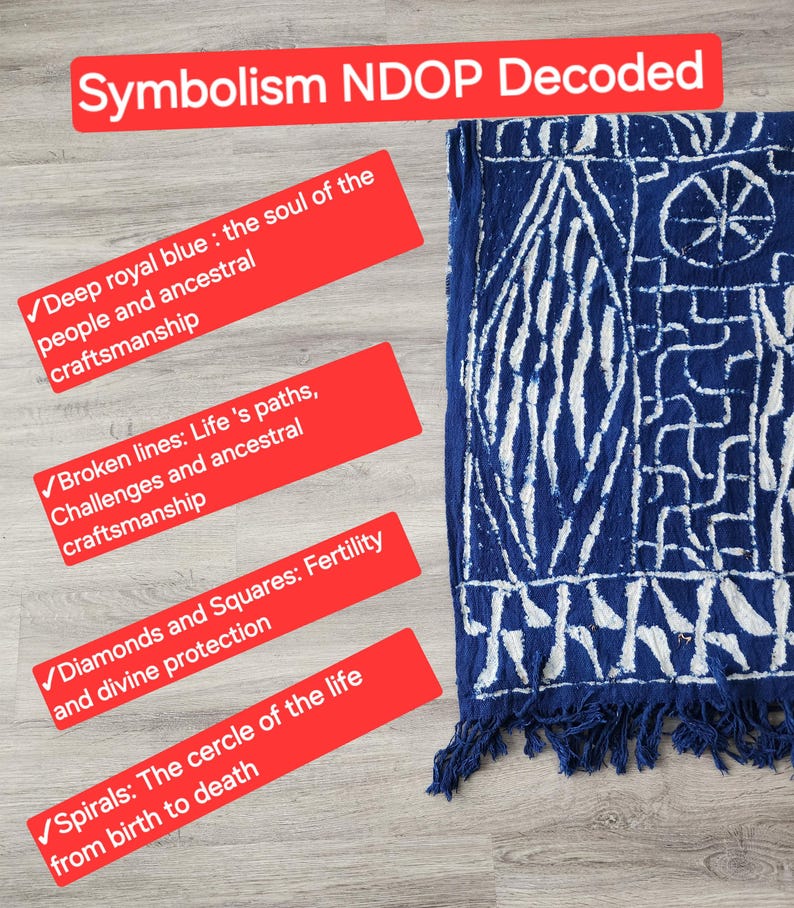 Authentic Bamileke Ndop Fabric | Handwoven Cotton Indigo Dye | Washable Royal Textile | Cameroon bild 3