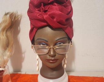 Satin Wired Headband: African Print Flexible Head Wrap, 115cm Length