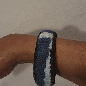 Authentic Bamileke Ndop Scarf | Handwoven Cotton Indigo Dye | African Heritage Wrap | Unisex immagine 12