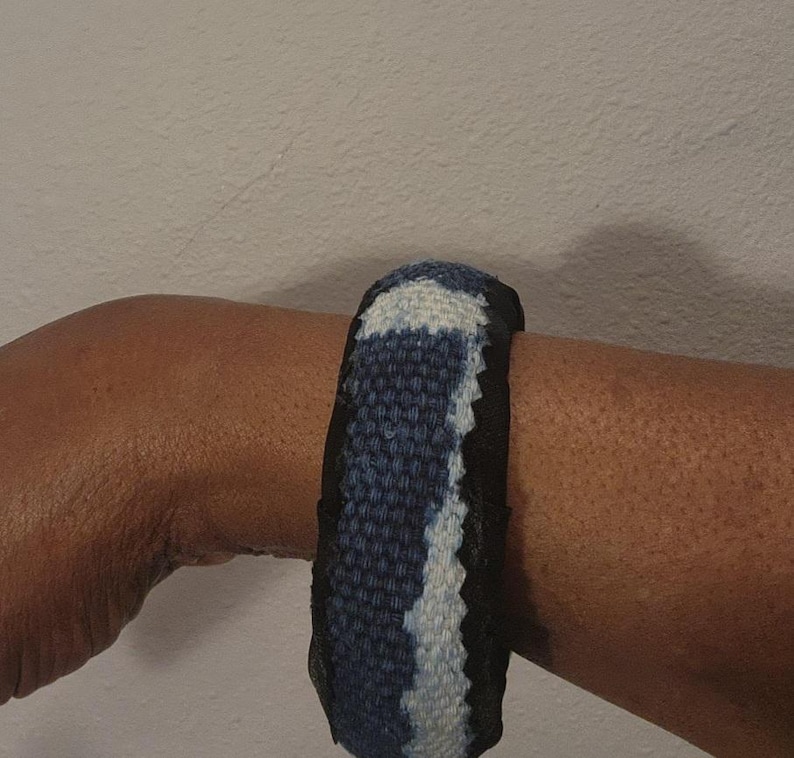 Authentic Bamileke Ndop Scarf | Handwoven Cotton Indigo Dye | African Heritage Wrap | Unisex immagine 12