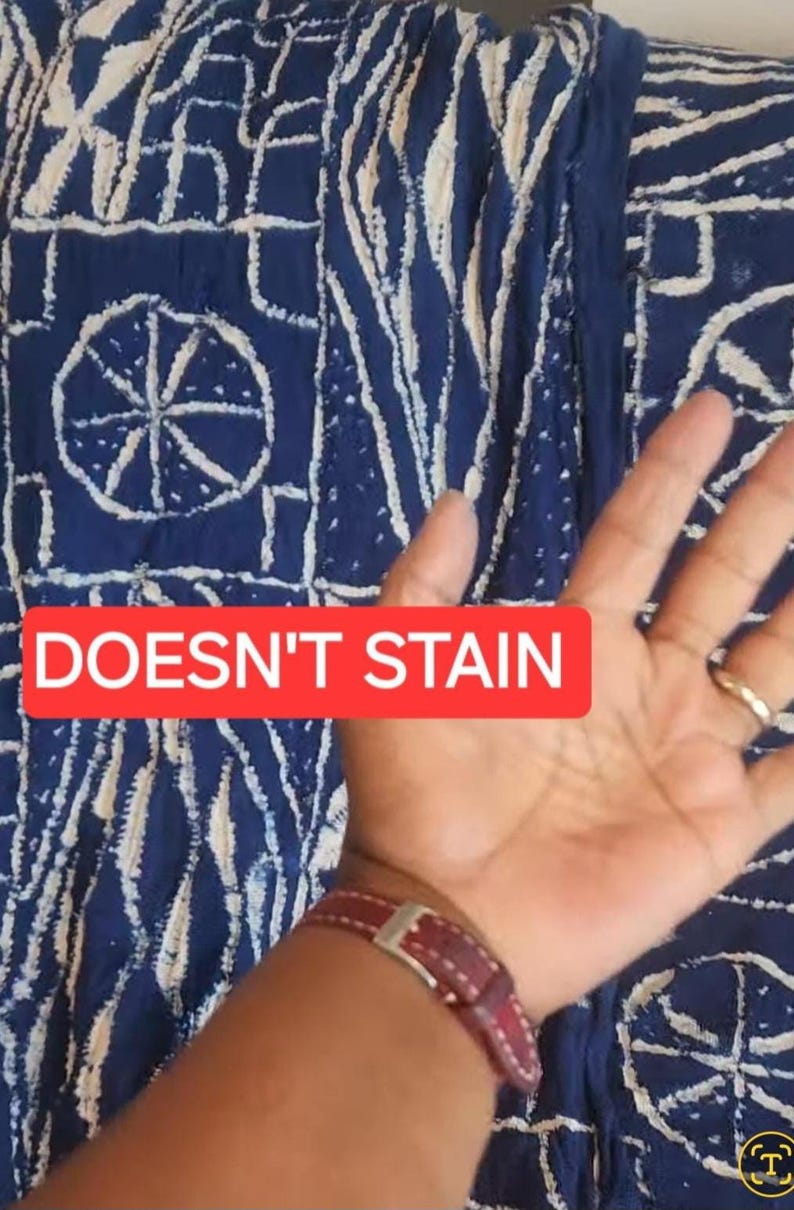 Authentic Bamileke Ndop Fabric | Handwoven Cotton Indigo Dye | Washable Royal Textile | Cameroon bild 9