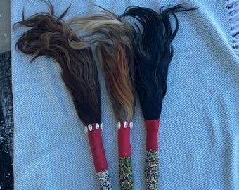 Handmade Beaded Horsetail Fly Whisk: African Wedding Accessory