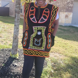 Bamenda Cameroon African tradional unisex wear/ traditional wedding wear/Toghu Hand embroidered tunic/  Cameroon festival outfits/BAMI wear.