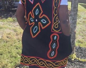 Toghu Embroidered Tunic Bamenda | Bamileke Cameroon Heritage Top | Traditional African Unisex Wear